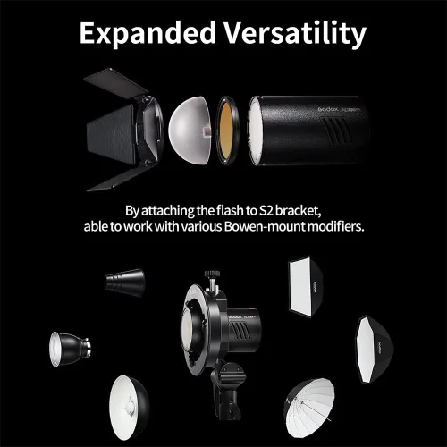 Vista 5 de Godox AD100 Pro Godox 100Ws Pocket Flash Strobe - Sistema inalámbrico X 2.4G, iones de litio de 2600 mAh (360 flashes), 1/8000s HSS, reciclaje