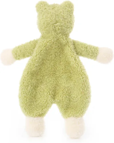 Vista 4 de Apricot Lamb Manta de seguridad de animales de peluche, rana verde, manta de personajes de bebé, felpa de 10 pulgadas