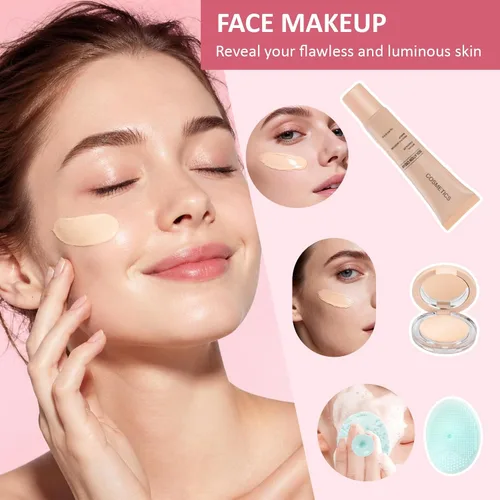 Vista 5 de Kit de maquillaje todo en uno para adolescentes, juego de regalo de maquillaje para mujeres, caja de regalo para las fiestas, paquete esencial