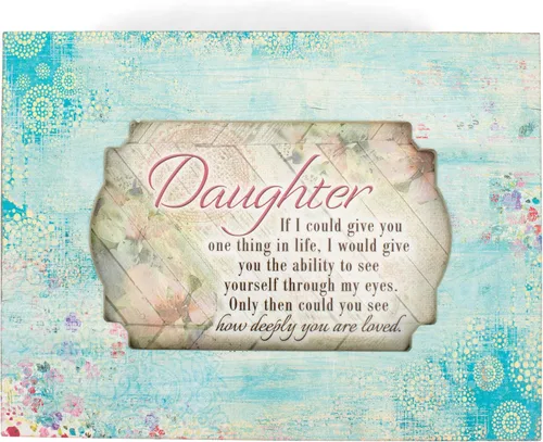 Vista 2 de Cottage Garden Daughter You are Loved Aqua Medallion Decoupage Caja de música Plays You are My Sunshine
