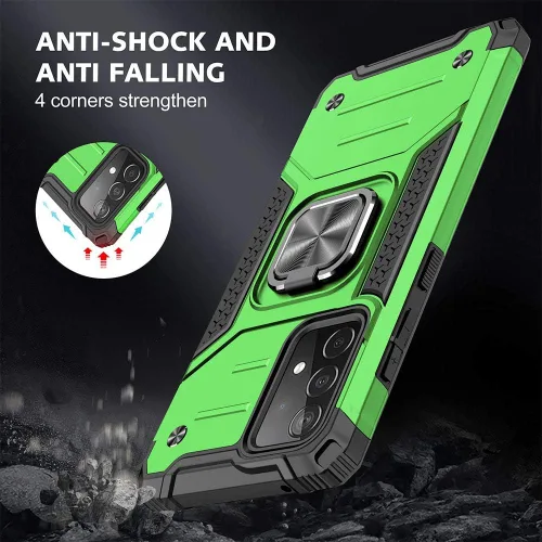 Vista 2 de HNHYGETE Funda para Samsung A52, Galaxy A52 5G, con protector de pantalla HD, a prueba de golpes, resistente a los golpes, con anillo de rotación