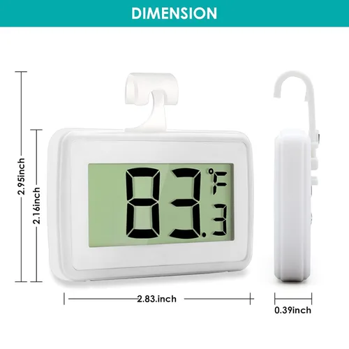 Vista 3 de Paquete de 4 termómetros digitales para refrigerador, termómetro impermeable para congelador, termómetro de alta precisión con gancho para cocina