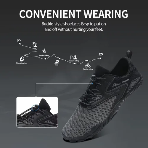 Vista 2 de WateLves Men's Barefoot Outdoor Athletic Shoes - Trail Running, Climbing, Boating, Hiking, Walking, and Water Sports