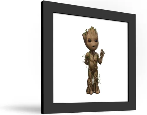 Vista 2 de Trends International Gallery Pops Marvel I Am Groot - Póster de pared de Baby Groot, 12 x 12 pulgadas, versión enmarcada en negro
