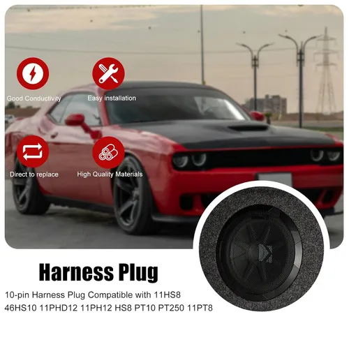 Vista 6 de 10-pin Harness Plug Fit for Kicker BassStation Hideaway 11HS8 46HS10 11PHD12 11PH12 HS8 PT10 PT250 11PT8