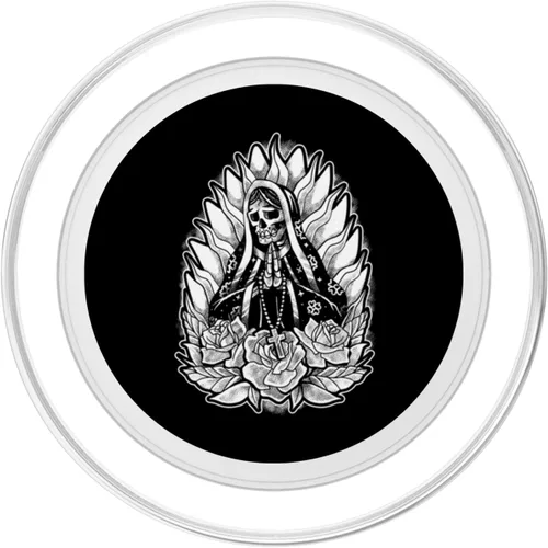 Vista 2 de PopSockets MagSafe PopGrip de esqueleto gótico católico punk tradicional para iPhone