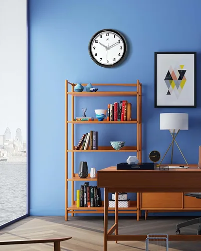 Vista 7 de Infinity Instruments Lux - Reloj de pared negro, retro de 12 pulgadas, moderno reloj de pared, fácil de leer, ideal para sala de estar, oficina
