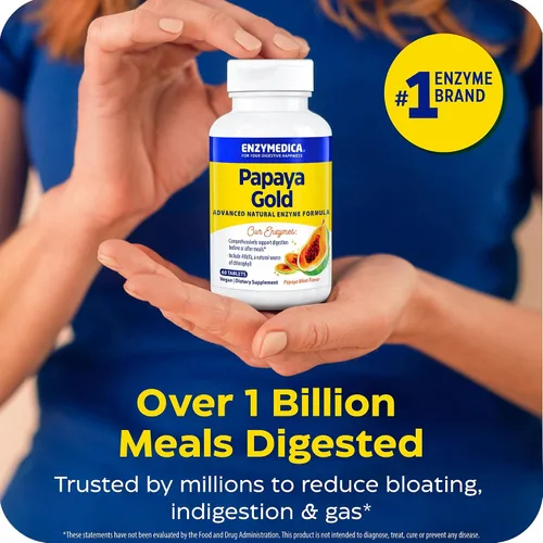 Vista 6 de Enzymedica Papaya Gold, Enzimas Digestivas Avanzadas con Papaya Orgánica Natural y Clorofila para un Soporte Digestivo Integral, Bromelaína