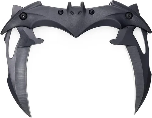 Vista 2 de Navaja de bolsillo de doble hoja estilo murciélago - 11" Cuchillo táctico plegable con resorte de apertura asistida (Negro/Negro)
