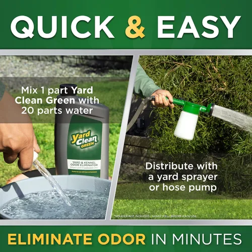 Vista 6 de Orine OFF Yard Clean Green Eliminador de olores para patios y perreras Eliminador de olores para gatos y perros Respetuoso con el medio ambiente