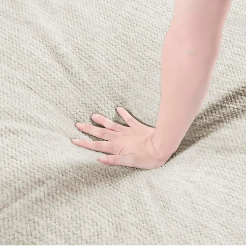 Vista 14 de Lexicon Sofá modular de 120 pulgadas, sofá modular de microfibra de gran tamaño de 4 plazas en forma de L, 6 almohadas decorativas y arreglo Beige