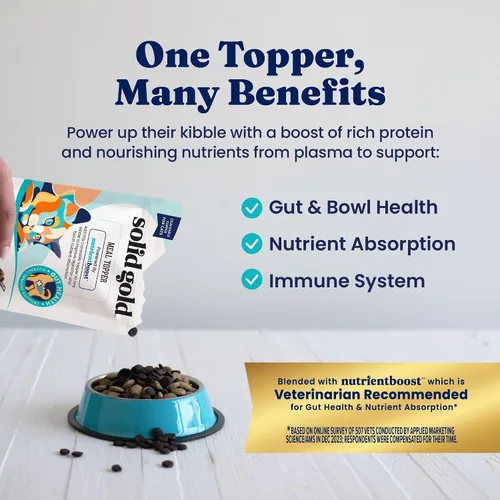 Vista 2 de Solid Gold NutrientBoost™ - Complementos para Comida de Gatos con Alto Contenido de Proteínas y Aderezo para Comidas & Golosinas Crujientes