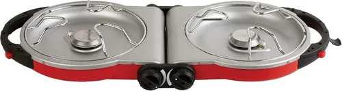 Vista 8 de Coleman Fold ‘N Go 2-Burner Propane Stove, Dual Adjustable Burners with 20,000 BTUs of Power & InstaStart Ignition, Great for Camping, Tailgating