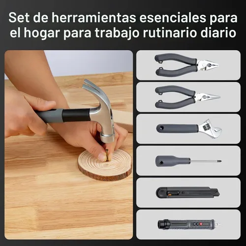 Vista 5 de Growneer Juego de herramientas, kit de herramientas para el hogar de 241 piezas con herramientas de metal duraderas para reparación del hogar