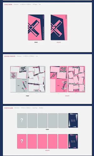 Vista 2 de TXT - The Chaos Chapter [Fight ver.] (2do álbum) Álbum+Pegatinas decorativas de Culturekorean, tarjetas fotográficas