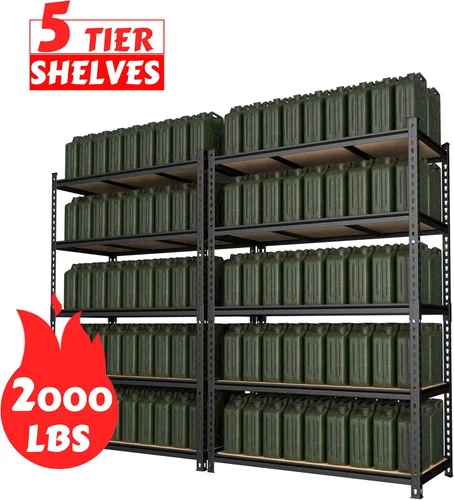 Vista 8 de BlueWish Estante de almacenamiento de garaje de 2000 libras, estantes ajustables resistentes de 24 x 48 x 72 pulgadas, estantes de utilidad con 5