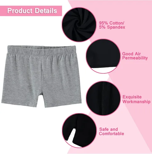 Vista 4 de Chloe B Pantalones cortos populares para niñas de algodón elástico paquete de 4 6-14