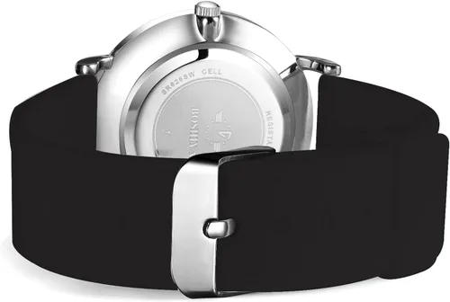 Vista 7 de BOSHIYA Mujer Easy Reader 1.417 in Reloj Correa de cuero Relojes (blanco)