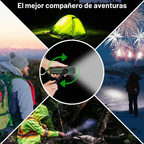 Vista 3 de Linterna de manivela con radio de emergencia LED cargador
