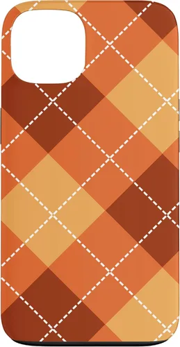 Vista 7 de Funda para iPhone 13 Pro, naranja, amarillo y marrón, a cuadros, otoño, calabazas