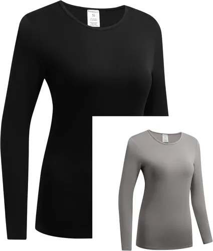 Vista 4 de Formeet17 Paquete de 2 camisetas de manga larga para mujer