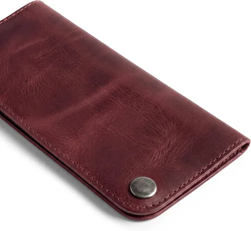 Vista 5 de Hide & Drink, Billetera de doble broche, rectangular con ranura para tarjetas, bolsa de noche, accesorio de viaje, cuero de grano completo, hecho a