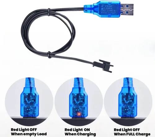 Vista 7 de Paquete de 2 baterías recargables de iones de litio de 3.7 V 600 mAh con cable de carga USB para doble cara giratoria volteando monstruo anfibio E35