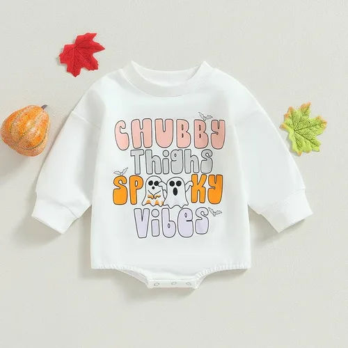 Vista 2 de Disfraz de Halloween para bebé recién nacida, sudadera de calabaza, mameluco de manga larga para otoño e invierno