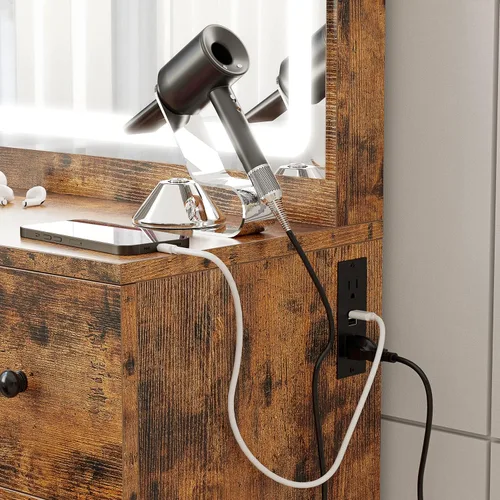 Vista 4 de Escritorio IRONCK con estación de carga para dormitorio y vestidor
