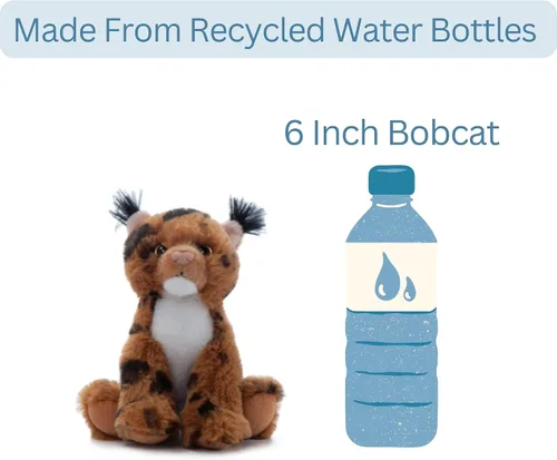 Vista 4 de The Petting Zoo Bobcat - Peluche de peluche, regalos para niños, animales salvajes del zoológico de Babiez, juguete de peluche Bobcat de 6 pulgadas