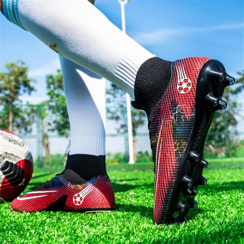 Vista 7 de curunect Zapatos de fútbol para hombre, ligeros, antideslizantes, para entrenamiento de fútbol sala