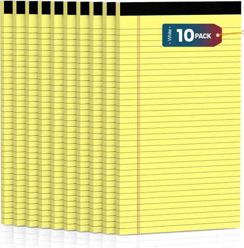Vista 10 de 3 paquetes de blocs de notas legales blancos de 8.5 x 11 pulgadas, blocs de notas de rayas anchas, blocs de escritura con líneas microperforadas, 30