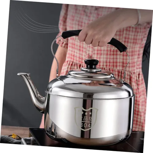 Vista 7 de Luxshiny Hervidor de té silbante de acero inoxidable, caldera de agua de 6 L, tetera de gran capacidad con mango antiquemaduras para el hogar