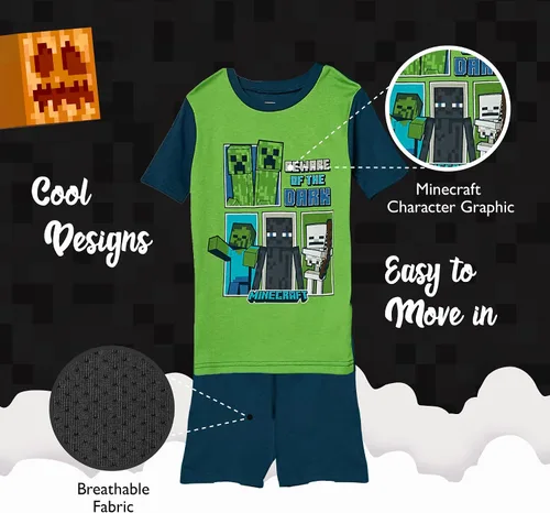 Vista 6 de Minecraft Boys' Big Snug Fit Cotton Pajamas