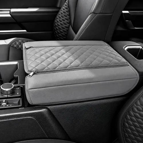Vista 140 de Great-luck Funda de cuero para consola central, almohadilla para reposabrazos, accesorios de cubierta de caja (costuras rojas) para BMW X1 2023 2024