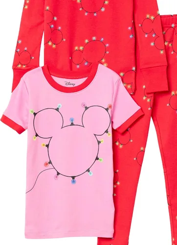 Vista 2 de Spotted Zebra Disney Marvel Star Wars Frozen Conjunto de pijama de algodón ajustado para niñas y niños pequeños