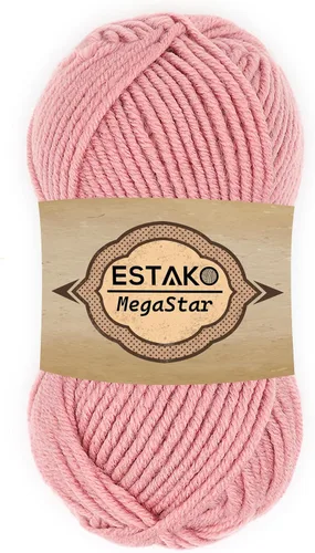 Vista 11 de Estako Megastar, 3.52 Oz (100g) de hilo de acrílico 75% y lana 25%, suave, peso grueso voluminoso #5 para crochet y tejer 120 yardas (110m)