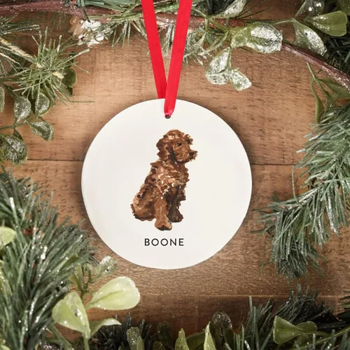 Vista 8 de Adornos de Navidad personalizados para perros, Adorno personalizado de perro boyero de Berna de Zmoicky, Adorno conmemorativo personalizado
