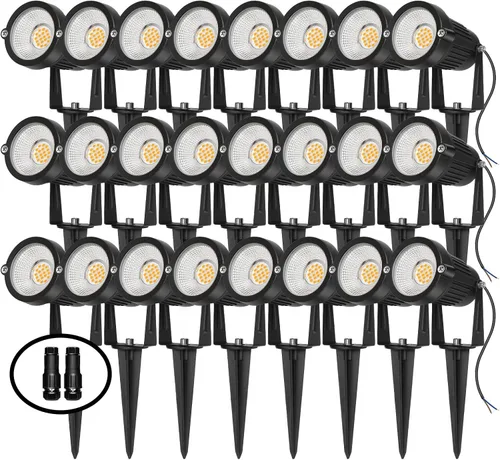 Vista 8 de REEGOLD Luces de paisaje de bajo voltaje para exteriores: 7W 700LM Iluminación LED de paisaje con conectores para árbol jardín patio camino Focos