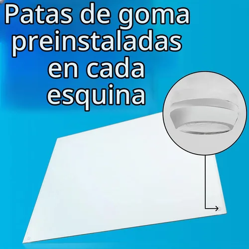 Vista 4 de IMPRESA Tapete de escritorio de vidrio templado transparente, 19 x 24 pulgadas, transparente, protector de mesa y tapete de escritorio
