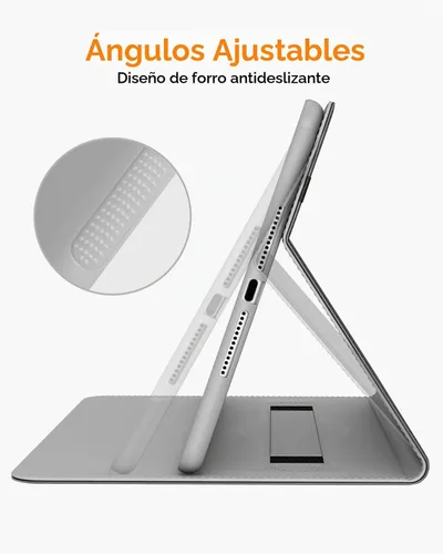 Vista 5 de DTTO - Estuche para iPad de 9.7 pulgadas 5.ª/6.ª Generación 2018/2017 con soporte para Apple Pencil, funda de cuero sintético con función atril