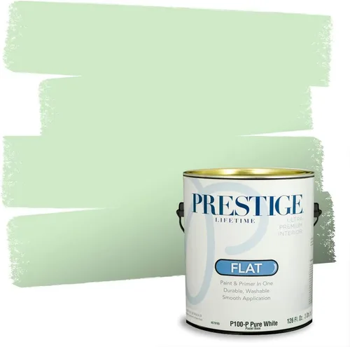 Vista 215 de PRESTIGE Pintura exterior e imprimación en uno, aloe, plano, 1 galón