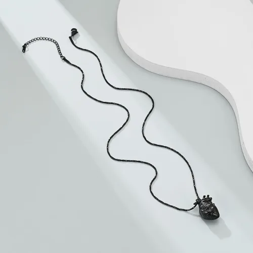Vista 25 de Imrsanl Collar con colgante de joyería de cremación para cenizas – Collar anatómico de urna de corazón para cenizas – Medallones conmemorativos