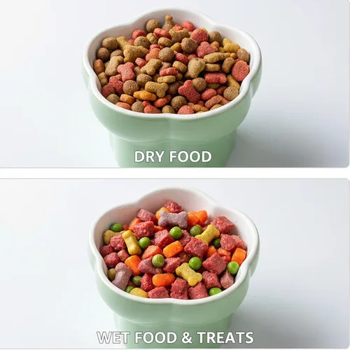 Vista 7 de Cuenco elevado de cerámica para gatos con alimentación lenta, plato