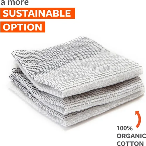 Vista 5 de Full Circle Tidy, paños de cocina de algodón natural orgánico, sostenibles Gris