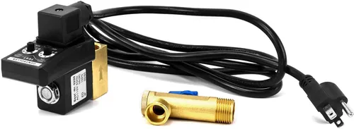 Vista 5 de QWORK Válvula automática de drenaje de condensado temporizada, 1/2" CA 110V, válvula de drenaje de acción directa de 2 vías, enchufe EE. UU