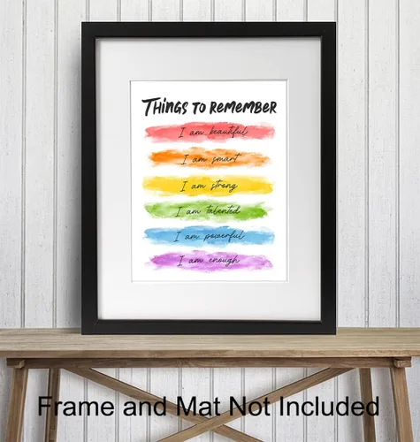 Vista 3 de Arte de pared de afirmaciones positivas – Arte de pared con citas inspiradoras – Regalo de aliento para mujeres, niñas, hija, mejor amiga, mejor