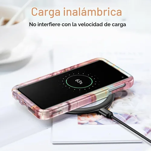 Vista 6 de Btscase Funda para Samsung Galaxy S10e, resistente de tres capas de mármol, a prueba de golpes, cuerpo completo, policarbonato duro y TPU suave