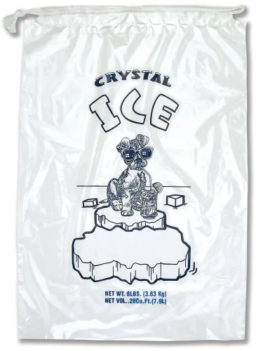 Vista 2 de Bolsas de hielo con cordón de alta resistencia de grado comercial (paquete 500 de 10 libras)