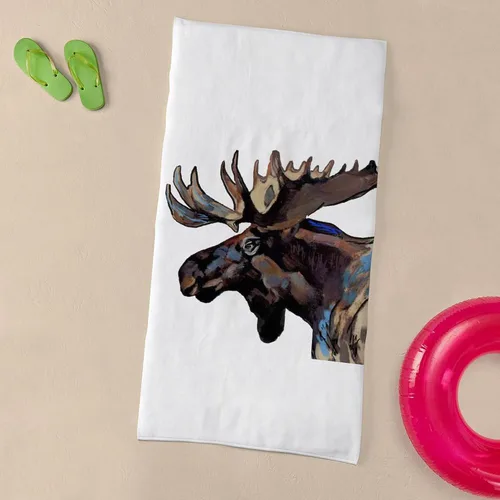 Vista 3 de CafePress Alce de 30 x 60 pulgadas, parte trasera de algodón absorbente, playa suave, toalla de piscina